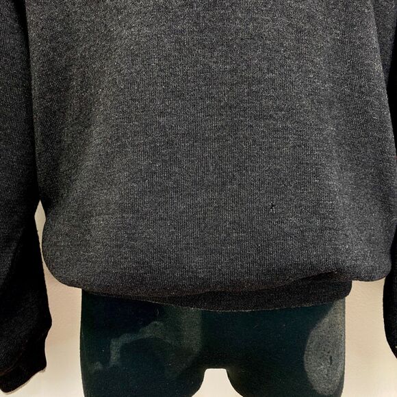 Carnoustie Dark Gray Black Wool Blend Pullover Sweater Lg Long Sleeves 1/4 Zip - Picture 6 of 16